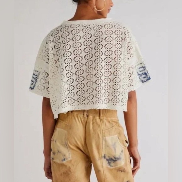Free People Touchdown Tee Crop Top - Picture 2 of 3